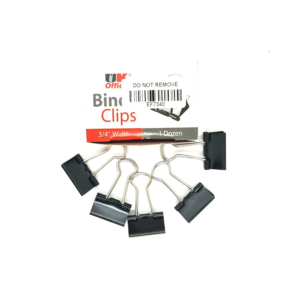 Binder Clips (UK Office) 3/4 inch width - Supplies 24/7 Delivery