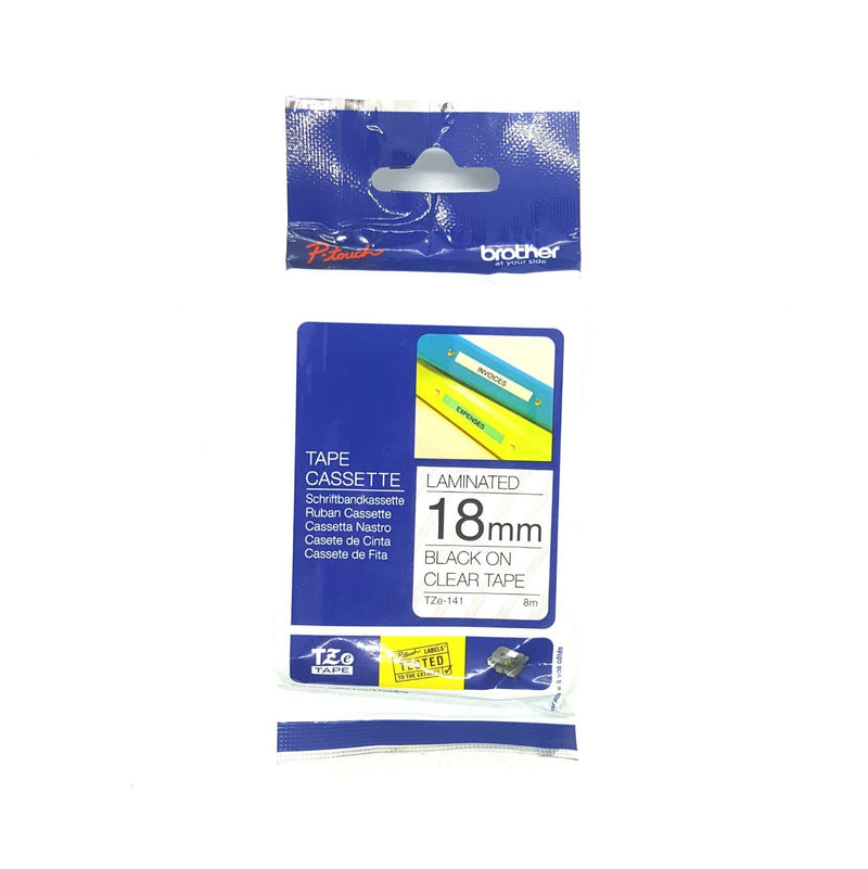 Brother TZE-141 18mm Black on Clear Standard Laminated