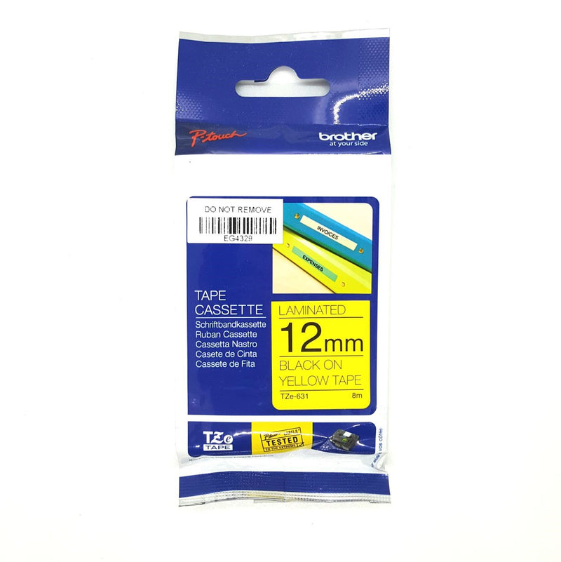 Brother TZe 631 12mm .47 black on yellow