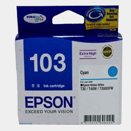 EPSON 103N C13T103290 Cyan Ink Cartridge Epson Stylus Office T30 T40W T40 TX550W TX550 TX600FW TX600 T1100 Printer