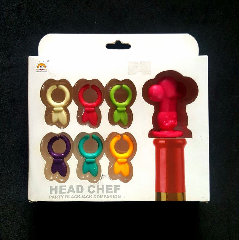 Head Chef Party Black Jack Companion- Wine Stopper