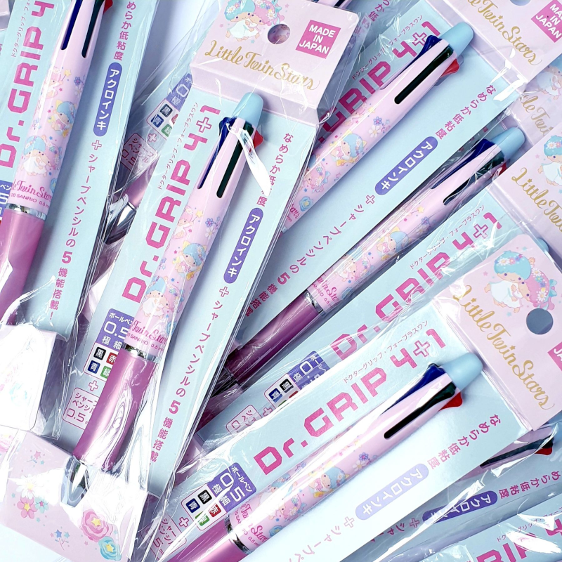 Little Twin Stars Dr Grip 4 Color Ballpoint Pen & Mechanical Pencil 0.5mm : Flower