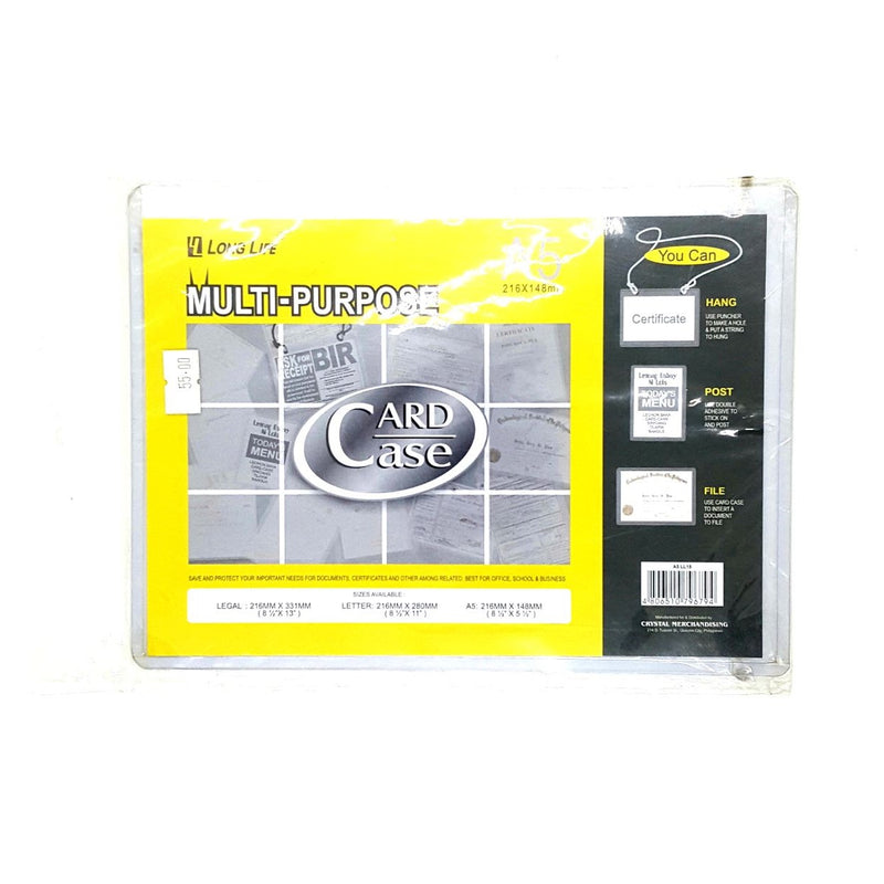 Long Life Multi-Purpose Card Case A5 216x148m