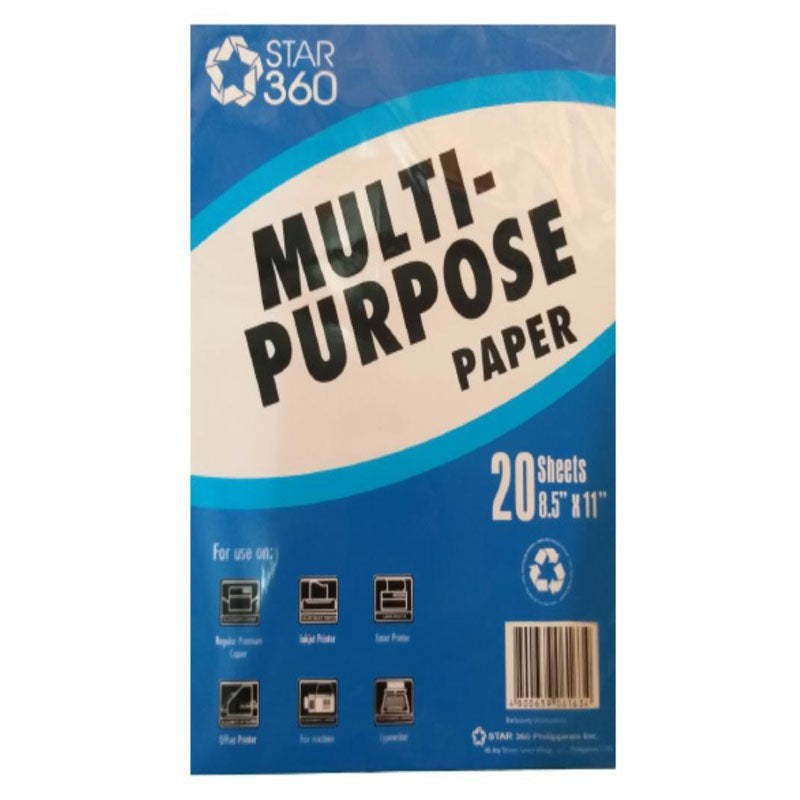 Star 360 Multipurpose Paper 20 Sheets 8.5 "x 11"