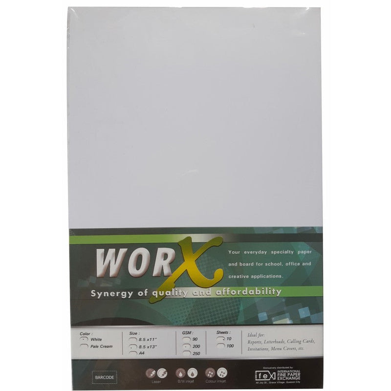 Worx Paper Long 90gsm 8 1/2 x 13" White 10's Sheets