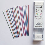 Uni NanoDia Color Erasable Lead - 0.5 mm - Mix - 7 Color Set