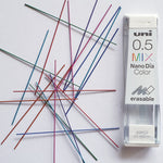 Uni NanoDia Color Erasable Lead - 0.5 mm - Mix - 7 Color Set