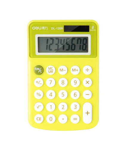 Deli DL-1209A Portable Calculator Green (Solar & Battery)