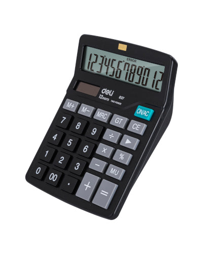 Deli E837 Desktop Calculator Black (Solar & Battery)