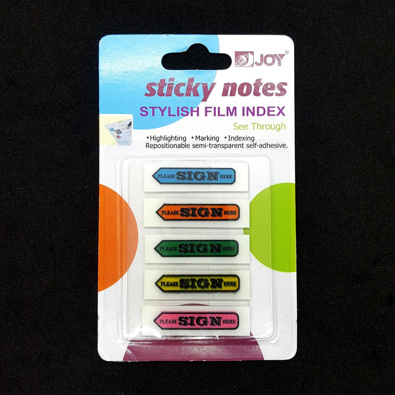 Sticky Notes Sign Here Film Index 125's