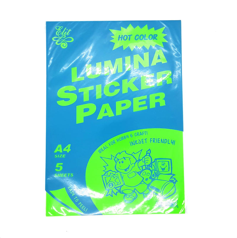 Veco Matte/Lumina Sticker Paper A4 Size 5's Neon