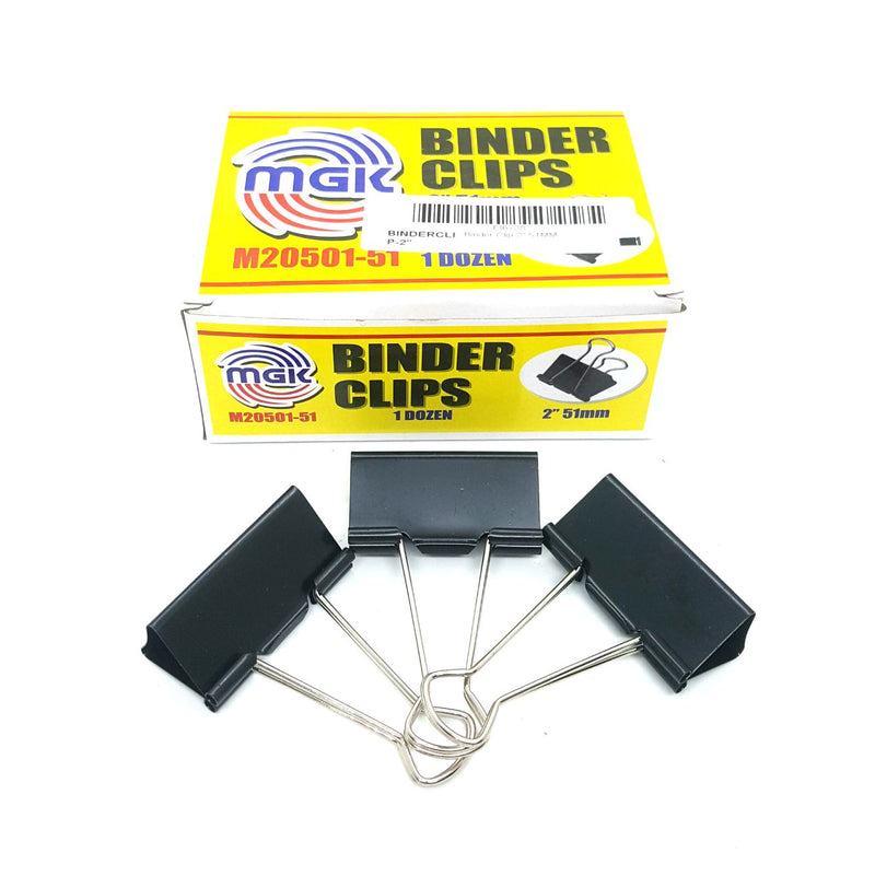 MGK Binder Clips 2" 51mm (1Dozen)