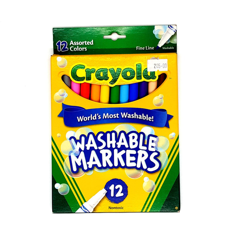 Crayola Washable Markers Fine Line 12 Asstd. Colors