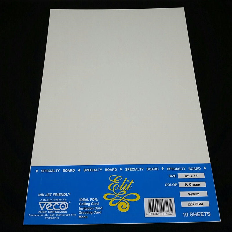 Elite Specialty Vellum Board Pale Cream 220gsm 10 sheets Long