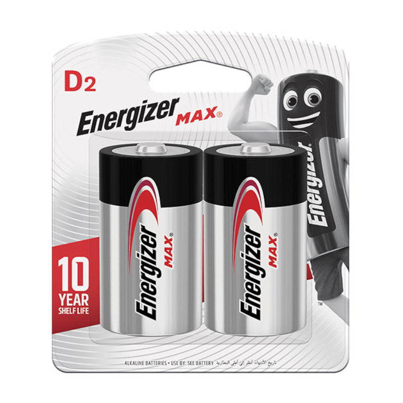 Energizer Max D Alkaline Batteries (AA 2'S)