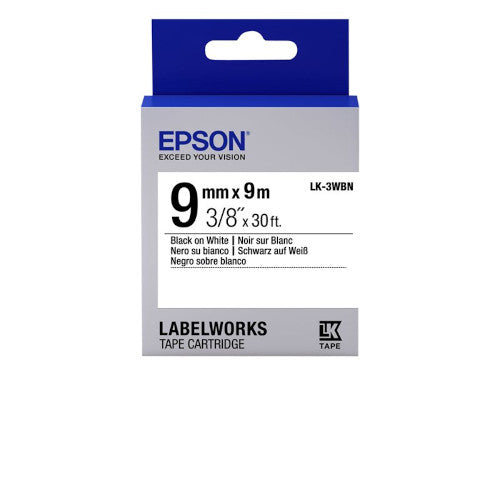 Epson C53S653501 LK-3WBN 9mm black on white tape