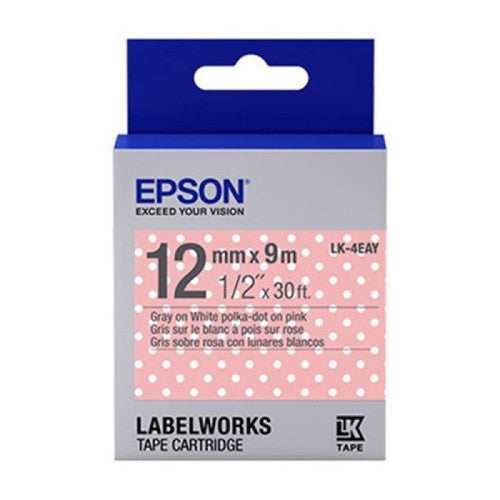Epson C53S654424 - LK-4EAY (Pattern Gray on Pink Polka Dot/12mm)
