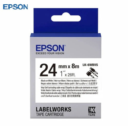 Epson C53S656419 - LK-6WBVS (Cable Wrap Black on White/24mm) C53S656520