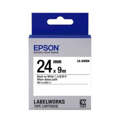 Epson C53S656501 LK-6WBN 24mm black on white tape