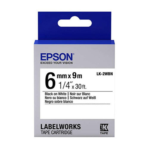 Epson LK-2WBN - 6MM Black on White Tape C53S652501