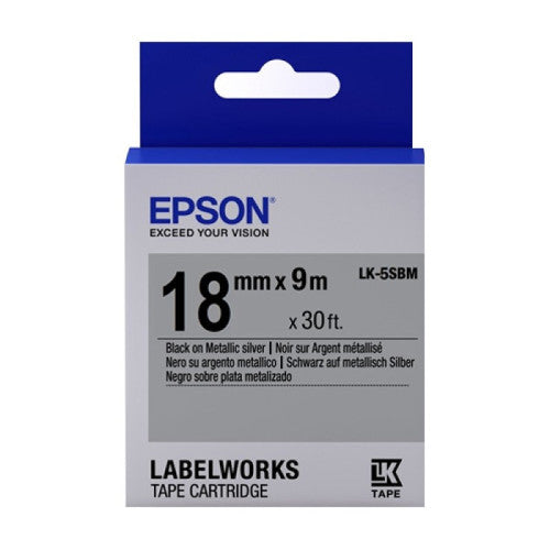 Epson LK-5SBM LabelWorks Tape - 18mm Black on White Tape C53S655506