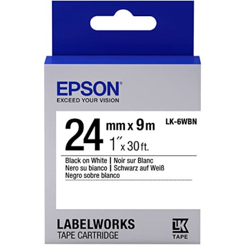 Epson Label Cartridge Standard LK-6WBN Black/White 24mm (9m) C53S656518