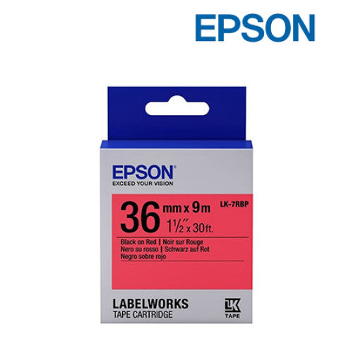 Epson LabelWorks LK-7RBP - 36mm Black On Red Tape C53S657503