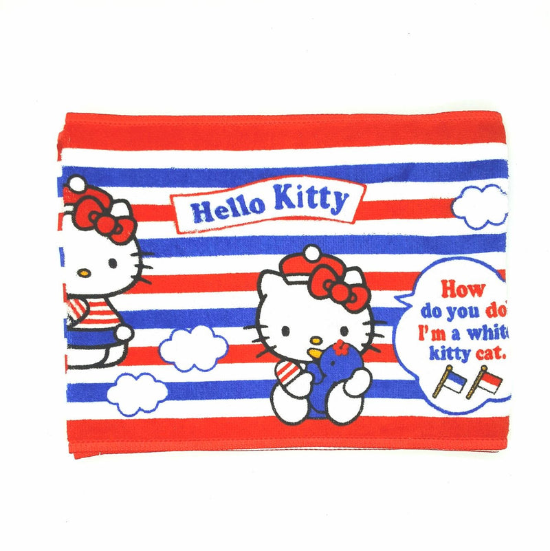 Hello Kitty Towel Stripes Red Blue & White