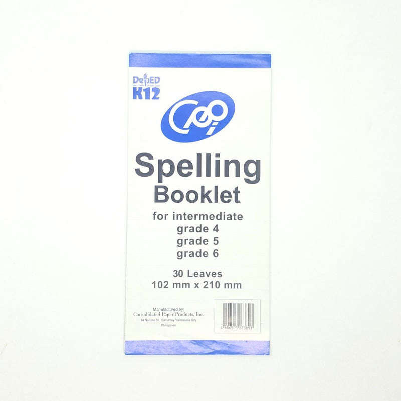 Spelling Booklet Intermediate
