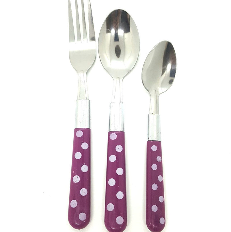 Spoon & Fork Polka Dots Violet