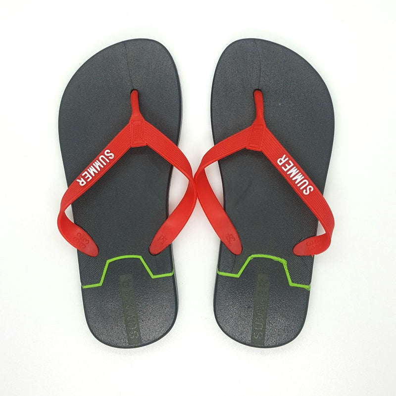 Summer Slipper Black with Red