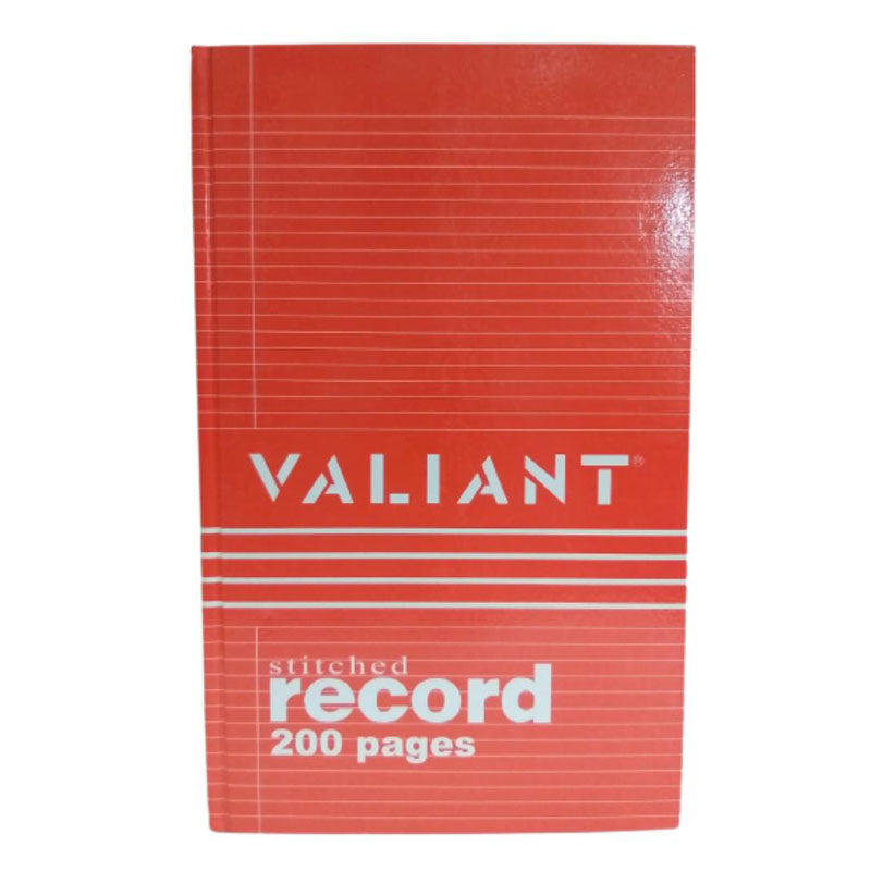 Valiant 200 Pages Stitched Record Book (Red)